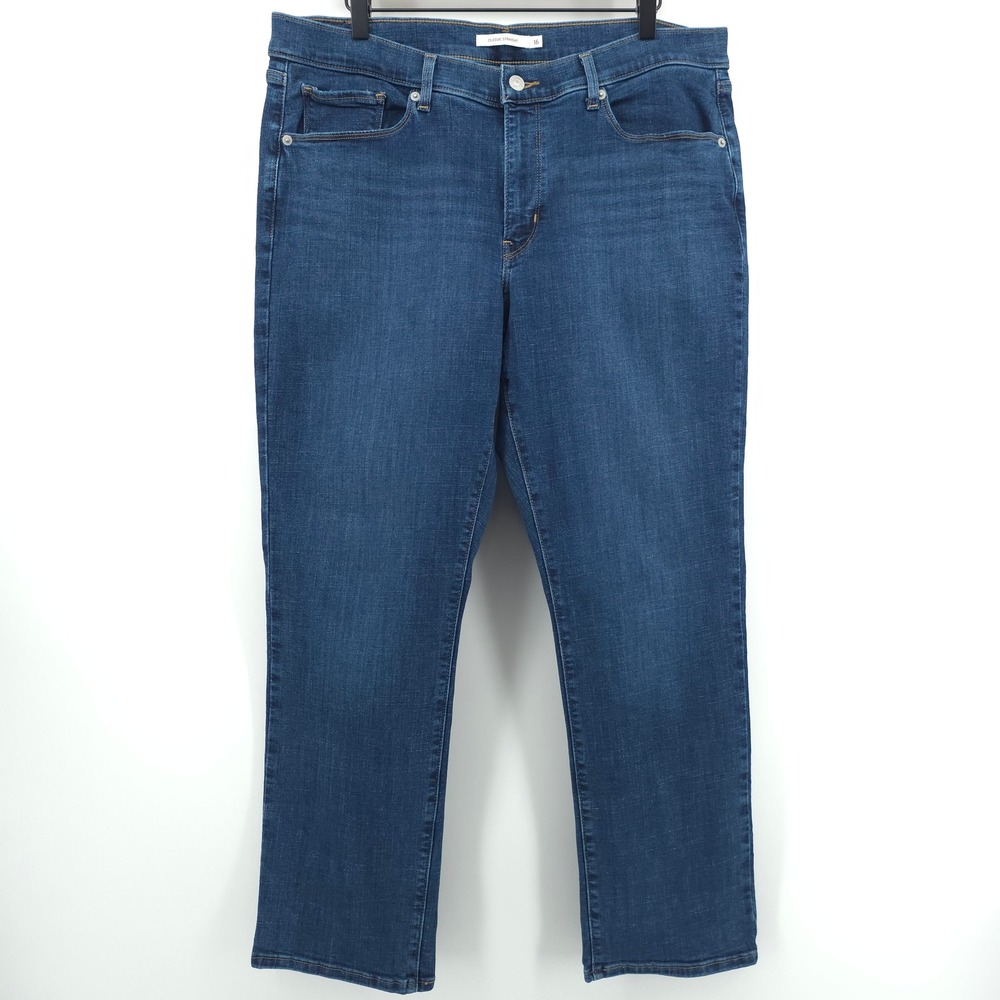 Levis Classic Straight Womens Jeans 16 Medium Wash Blue Denim